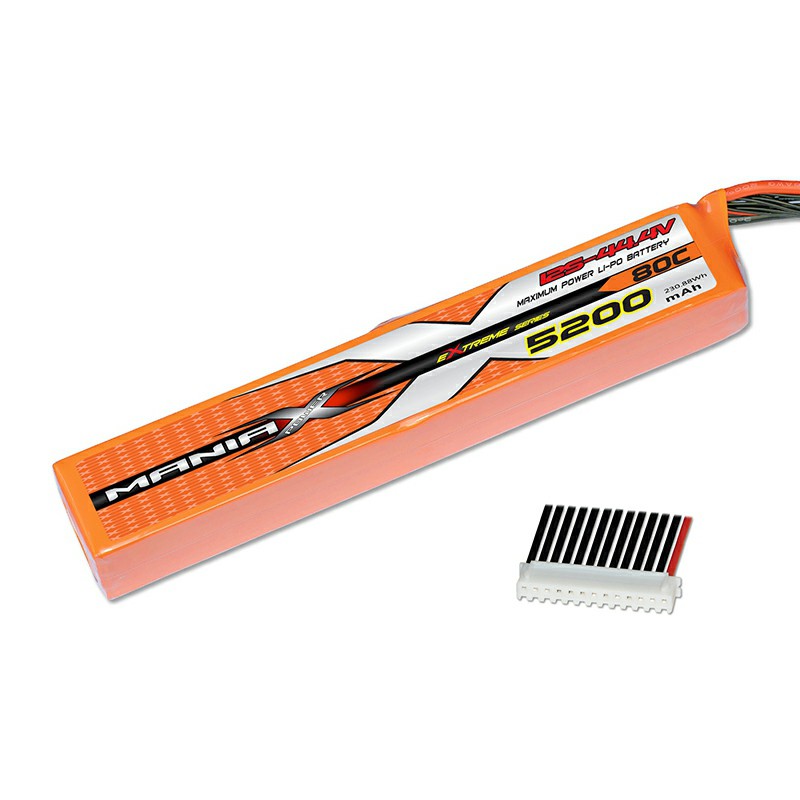12S-44.4V 5200mAh 80C Stick 13pin-XHR Balance Lipo Battery