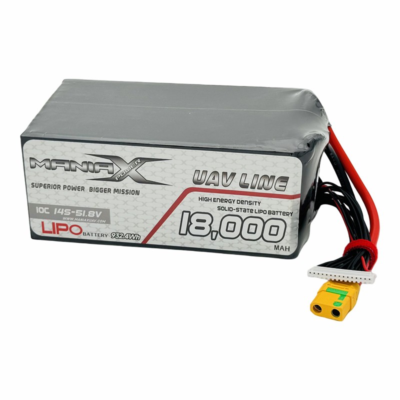 ManiaX Solid-State Lipo 14S-51.8V 18,000mAH 10C Drone & UAV Battery
