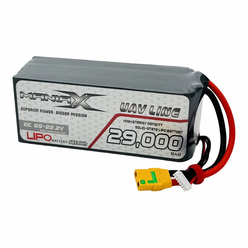 ManiaX Solid-State Lipo 6S-22,2V 29,000mAH 10C Drone & UAV Battery