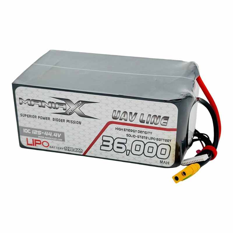 ManiaX Solid-State Lipo 12S-44.4V 36,000mAH 10C Drone & UAV Battery
