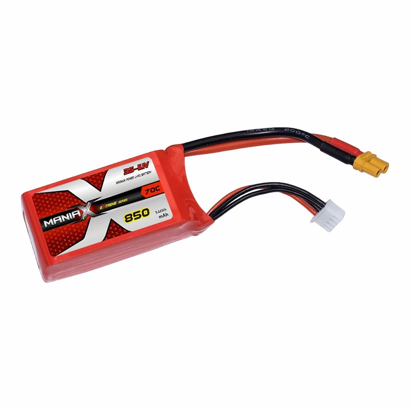3S-11.1V 850mAh 70C Lipo Battery