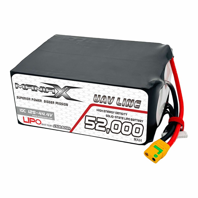 ManiaX Solid-State Lipo 12S-44.4V 52,000mAH 10C Drone & UAV Battery
