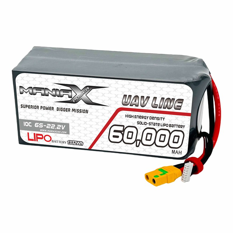 ManiaX Solid-State Lipo 6S-22,2V 60,000mAH 10C Drone & UAV Battery