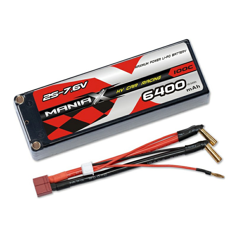 HV Lipo 2S-7.6V 6400mAh 100C Hardcase Racing Car Battery