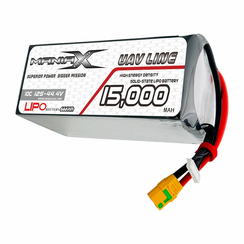 ManiaX Solid-State Lipo 12S-44.4V 15,000mAH 10C Drone & UAV Battery