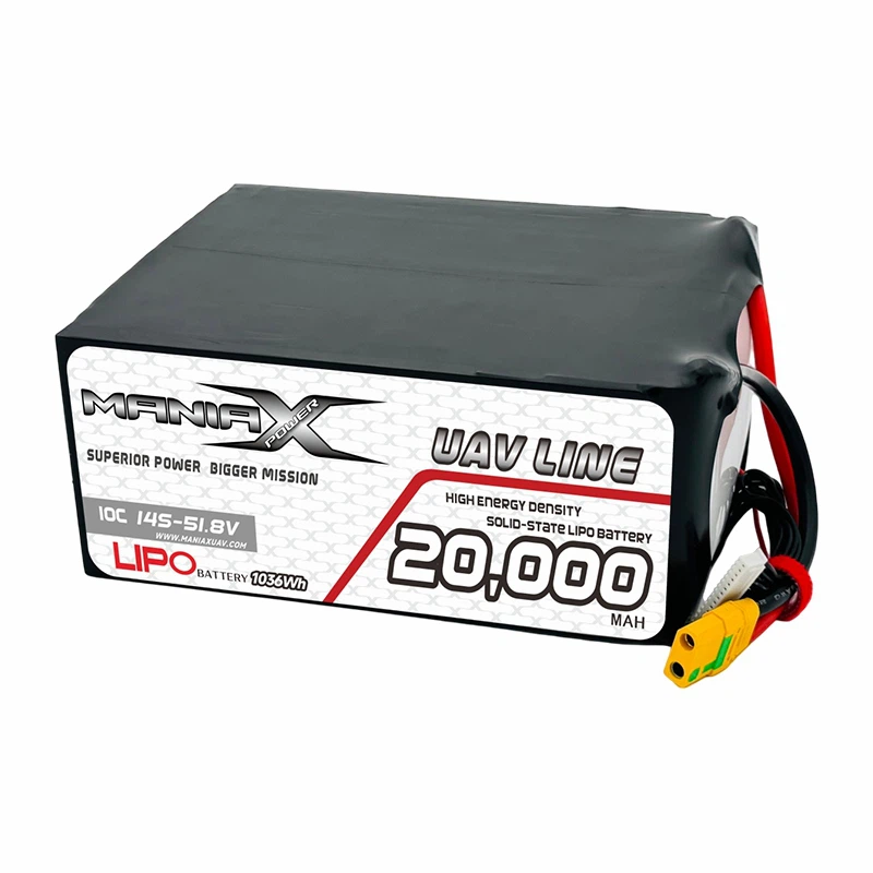 ManiaX Solid-State Lipo 14S-51.8V 20,000mAH 10C Drone & UAV Battery