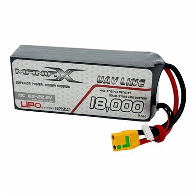 ManiaX Solid-State Lipo 6S-22,2V 18,000mAH 10C Drone & UAV Battery