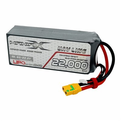 ManiaX Solid-State Lipo 6S-22,2V 22,000mAH 10C Drone & UAV Battery