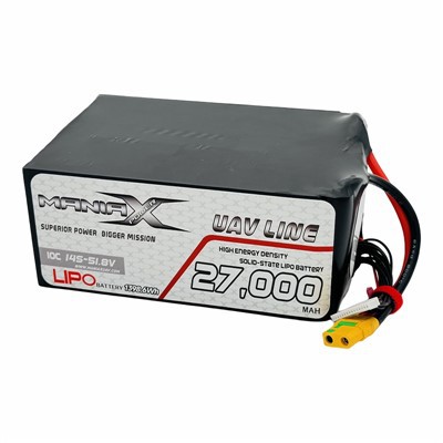 ManiaX Solid-State Lipo 14S-51.8V 27,000mAH 10C Drone & UAV Battery