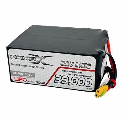 ManiaX Solid-State Lipo 14S-51.8V 39,000mAH 10C Drone & UAV Battery