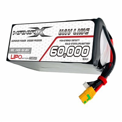 ManiaX Solid-State Lipo 14S-51.8V 60,000mAH 10C Drone & UAV Battery