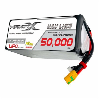 ManiaX Solid-state HV LiPo 14S-53.9V 50,000mAh 10C Drone & UAV Battery