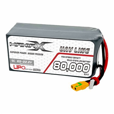 400Wh/Kg Solid-State Lipo 6S-22.2V 80,000mAh 5C Drone/ UAV/eVTOL/Multi-Rotors Battery