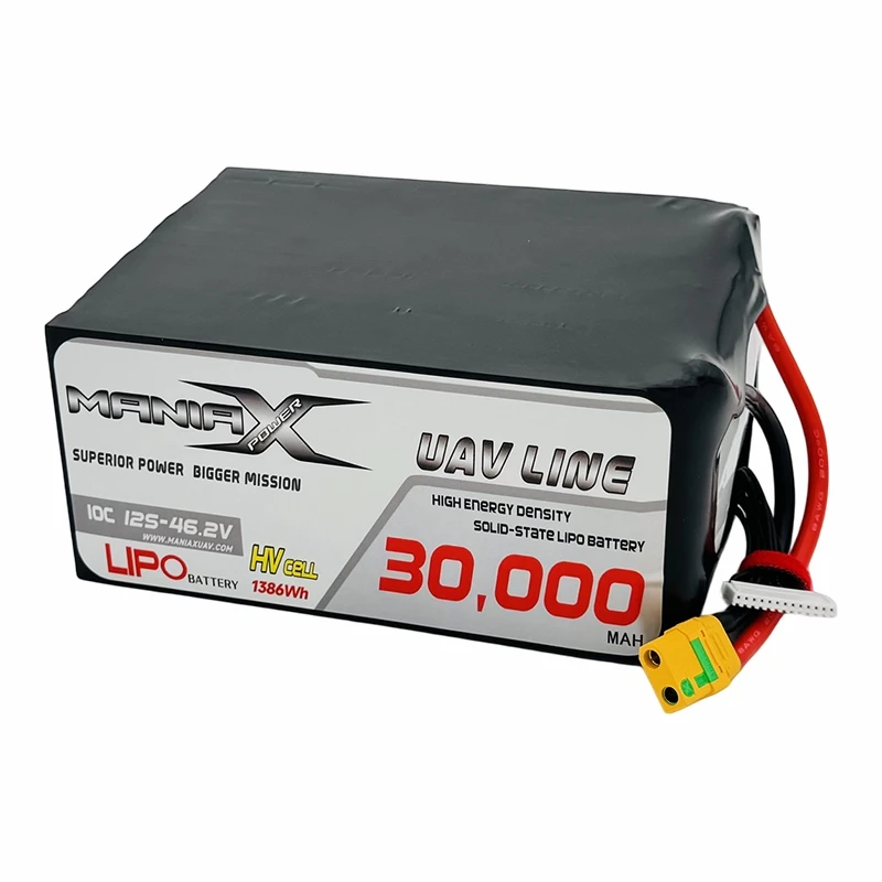 ManiaX Solid-state HV LiPo 12S-46.2V 30,000mAh 10C Drone & UAV Battery