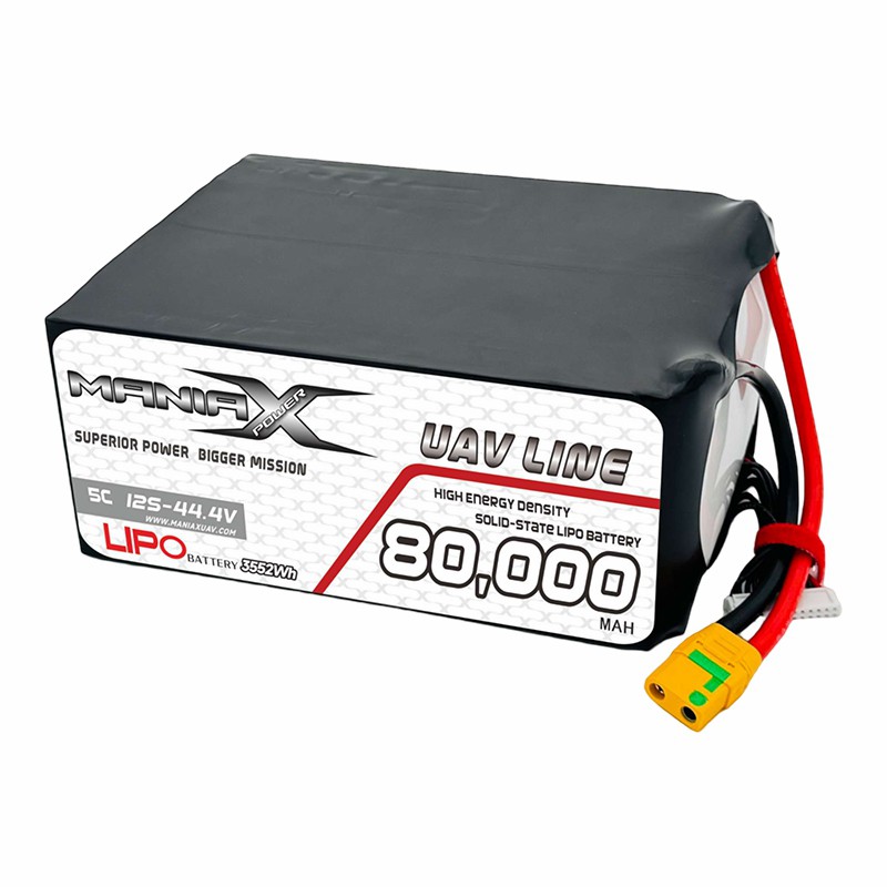 400Wh/Kg Solid-State Lipo 12S-44.4V 80,000mAh 5C Drone/ UAV/eVTOL/Multi-Rotors Battery