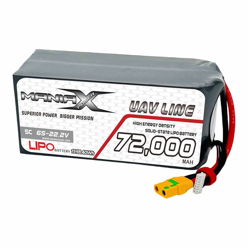 400Wh/Kg Solid-State Lipo 6S-22.2V 72,000mAh 5C Drone/ UAV/eVTOL/Multi-Rotors Battery
